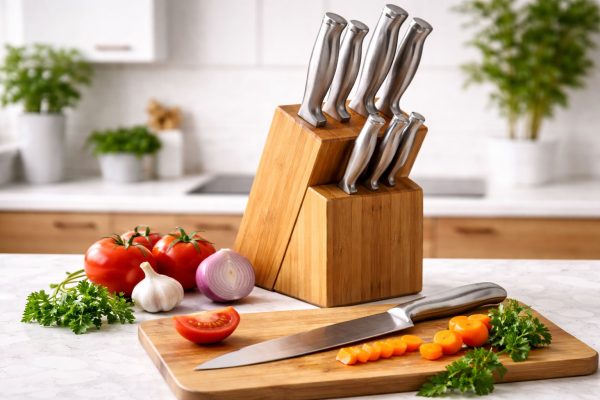 est knife set for beginners kitchen knives on cutting board